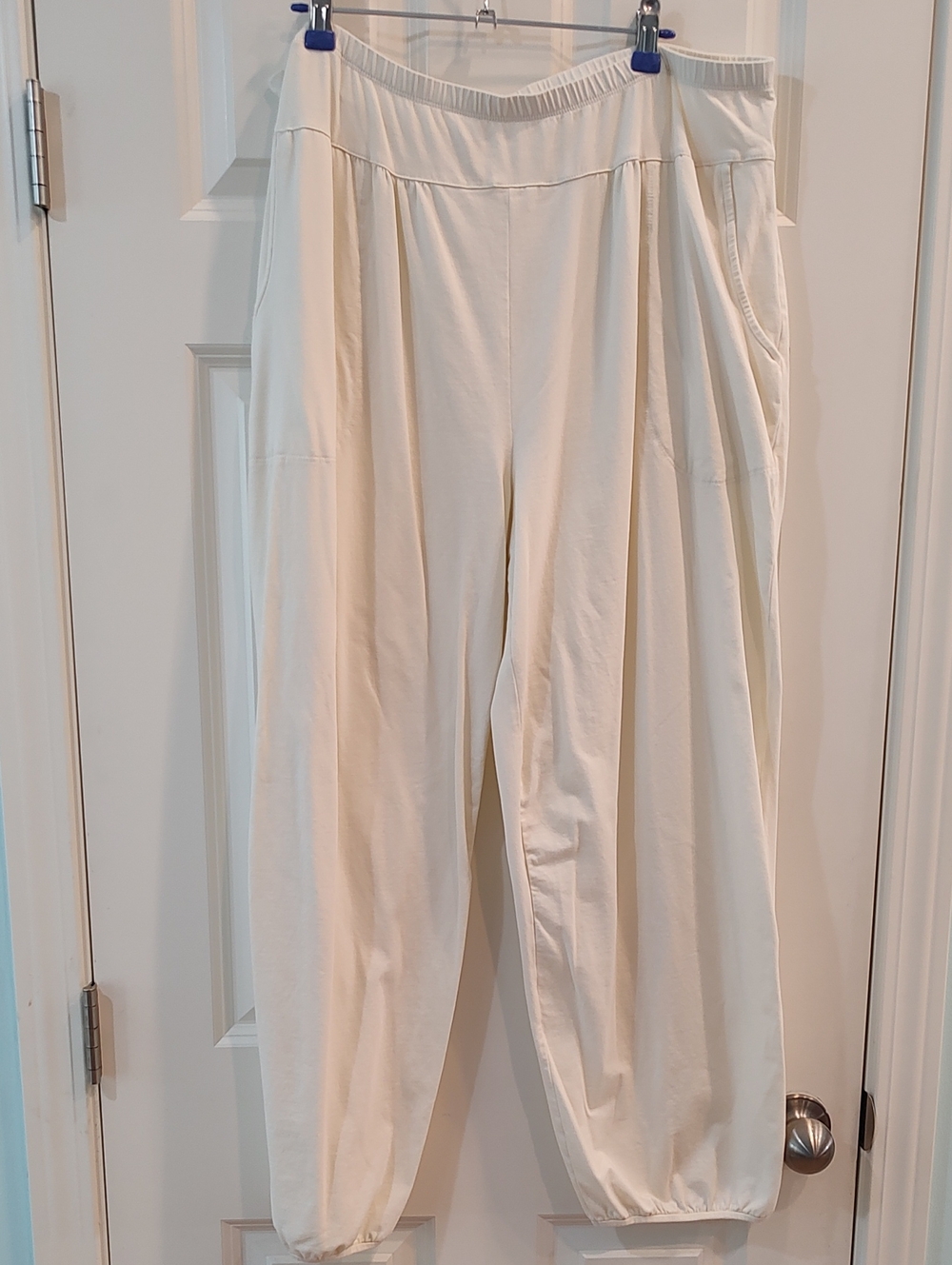 Gudrun Sjoden Cream Elastic-Waist Casual Pants